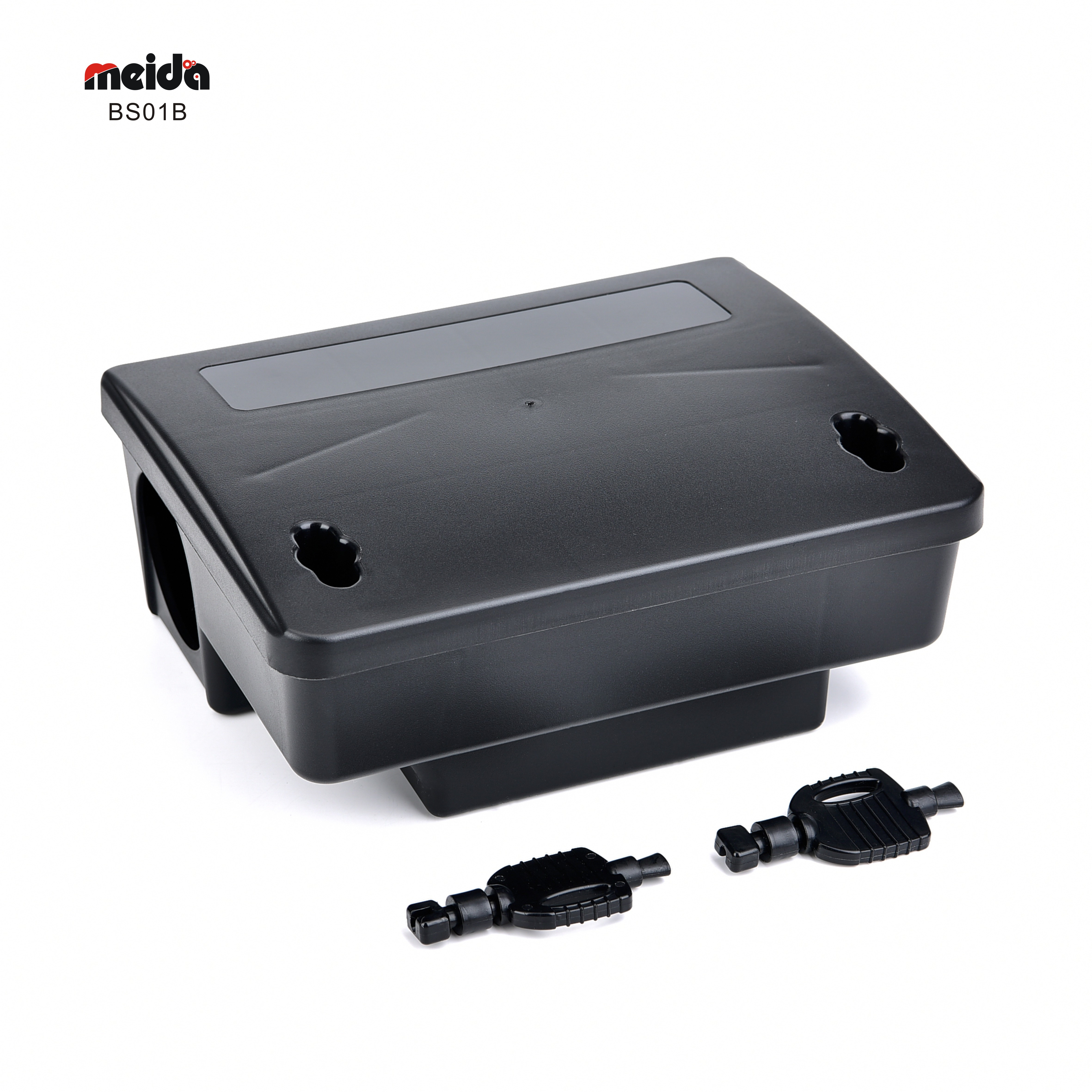 Eco Friendly Plastic Rodent Control Box for Mice Bait Station in Black Power Source-Free