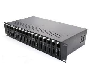 China 16 Cards Chassis Based Rack Mount Fiber Optic Media Converter factory