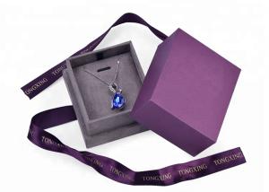 China Purple Velvet Cardboard Jewelry Box With Necklace Hanger Window Paper Lid Luxury factory