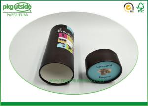 China Black Kraft Paper Tube Packaging , Custom Logo Cardboard Tubes With Lids factory