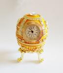 Easter blue Russian faberge egg jewelry trinket ring box Vintage decor metal