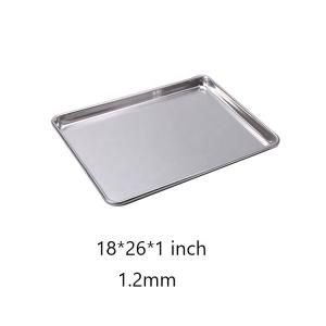 China 26 by 18 inch 1.2mm aluminum alloy baking pan aluminum alloy baking tray aluminium oven tray baking oven tray factory
