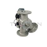 Three Way Pneumatic Diverter Valve Gate Actuator DN350 OBM