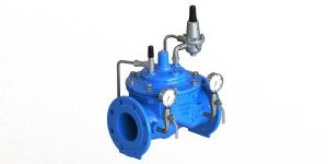 China Blue Diaphragm Water Pressure Flow Reducing Valve With Stainless Steel 304 Pilot factory