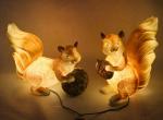 A pair of squirrel Lawn lights garden resin animal lamp park scenic lawn