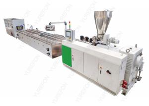 China Double Screw WPC Profile Extrusion Line , 20 M Wood Plastic Composite Production Line factory