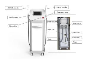 China multifunctional IPL SHR E-light 3 system in 1 machine hair removal machine / IPL hair removal 16*50mm big spot size factory