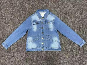 China Boy Casual Denim Jeans Jacket Two Chest Pockets Slim Fit Jeans Jacket 55 factory