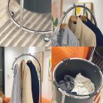 Modern Simple Floor Rack Stainless Steel / PU Leather Organiser