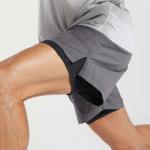 OEM Workout Woven Shorts Polyester Double Layer Customized Logo Print Embroidery