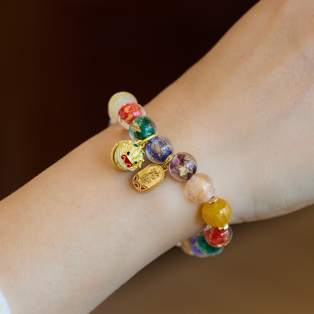Bracelet For Women, Beaded Bracelet Opal Glaze Bracelets Fashionable Stretchable Bracelets Handmade Jewelry For Women