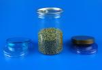 680Ml Low Profile Plastic Jars , Transparent PET Jar With Aluminium Lid