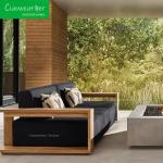 Hotel Outdoor Furniture Sustainable Teak Wood Sofa with Water-Resistant Cushions