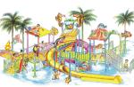Water Park Equipments, Kids' Water Playground For 50 Riders 17.5 * 11 * 7m