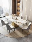 Height 0.78M Light Luxury Stainless Steel Marble Dining Table For Six