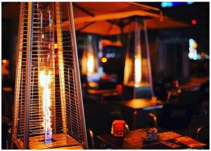 China Outdoor 2270mmH stainless steel silver portable gas patio heater factory