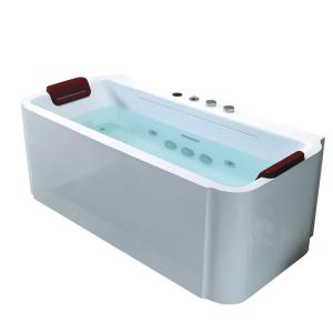 White Acrylic Massage Bathtub with Stainless Steel Frame