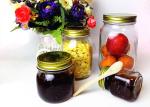 Clear Carved Glass Storage Jars With Gold Color Screw Lid Round Shape