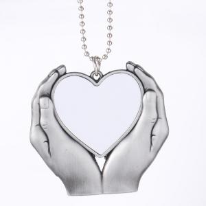 China Sublimation blank hand heart shape ornament car pendant factory