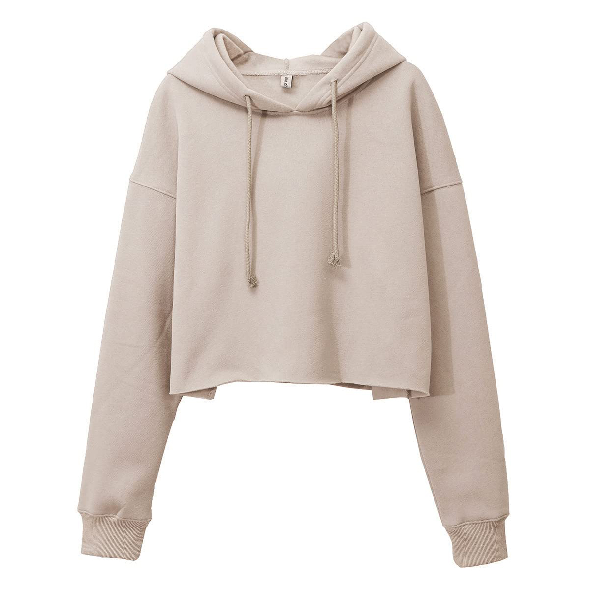 Hooded Polyester Sweatshirt Short Casual Sporty Hoodie For Women Hooded Crop Top