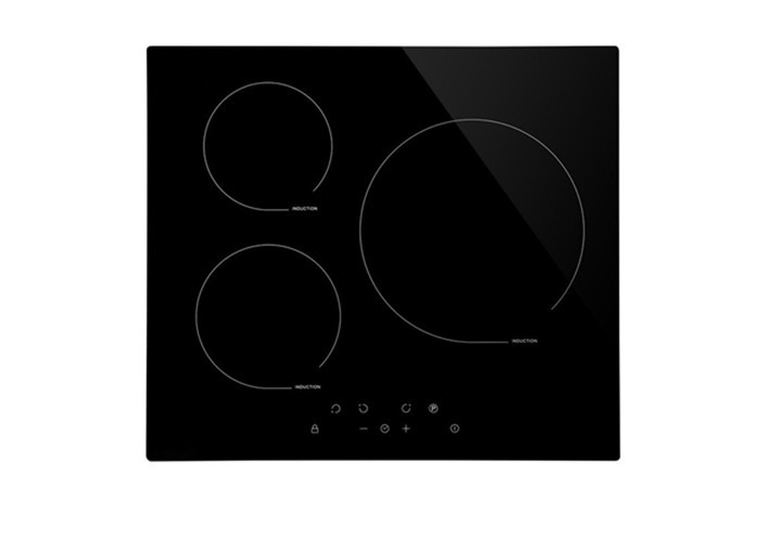 3 Zone Induction Hob Built-in Type 60cm Black Glass Panel with Child Safe Lock