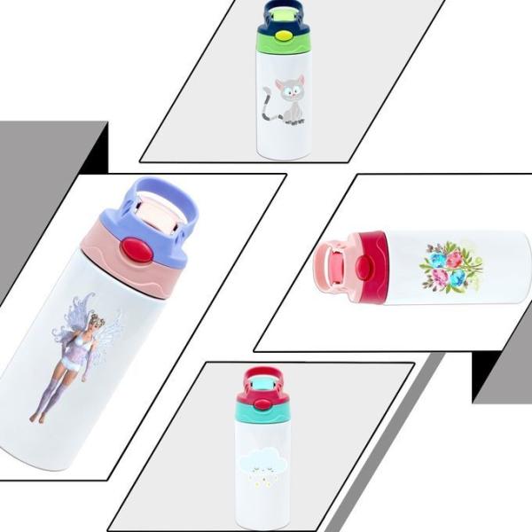 12 Oz Kids Sublimation Tumbler Sublimation Sippy Cup Blank Stainless Steel Sublimation Blank Water Bottles Double Wall Insulated Kids Tumbler For