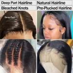 13x6 HD Lace Front Wig Bone Straight Human Hair Wig PrePlucked