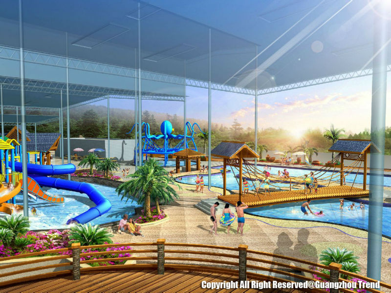 Large Holiday Waterpark Project , Indoor Amazing Funny Water Park / Customized water slide