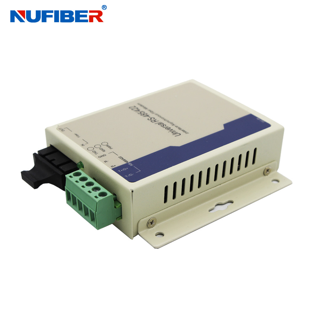 Duplex ST Connector RS485 To Fiber Media Converter 20km For CCTV Fire Alarm System