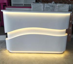 China Unique Design LED Light Retail Checkout Counter Beauty Salon Reception Desk factory