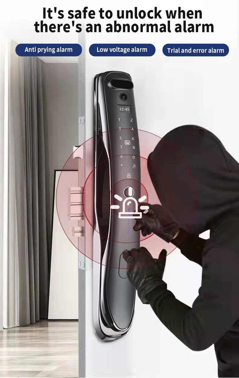 Fully Automatic 3D Face Recognition Smart Lock Fingerprint Password Door Lock for Apartment
