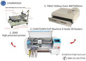 China High Precision 4 Placements Head Benchtop SMT Line Machine factory