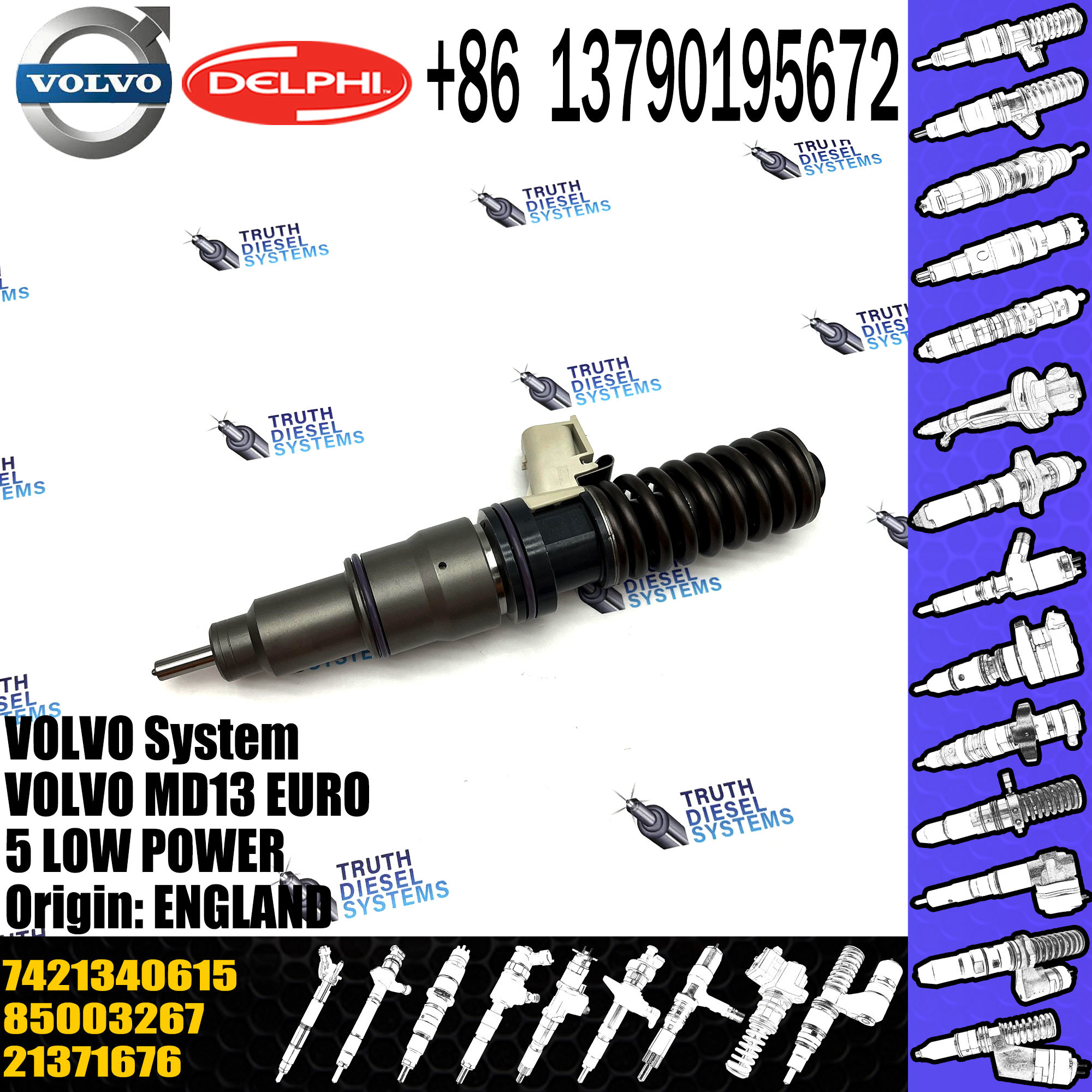 Diesel Electronic Unit Fuel E3 Injector BEBE4D25002 7421 340 615 21340615 21371676 85003267 7421340615 For VOL D13C