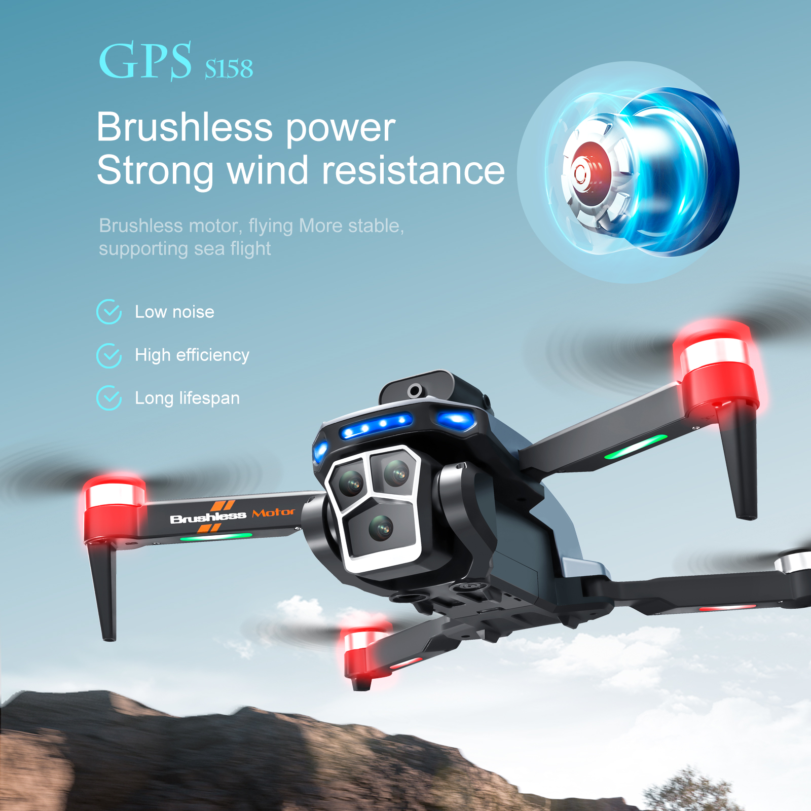 Maximum Flight Time S158 Mini Drone Foldable Quadcopter RC Dron with Obstacle Avoidance and Optical Flow Positioning