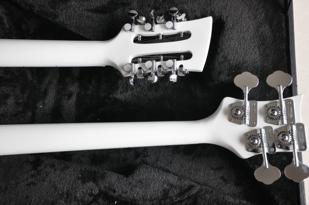 Double neck 4 string 4003 BASS GUITAR and 12 string elctric guitar color can custom guitar big R bridge