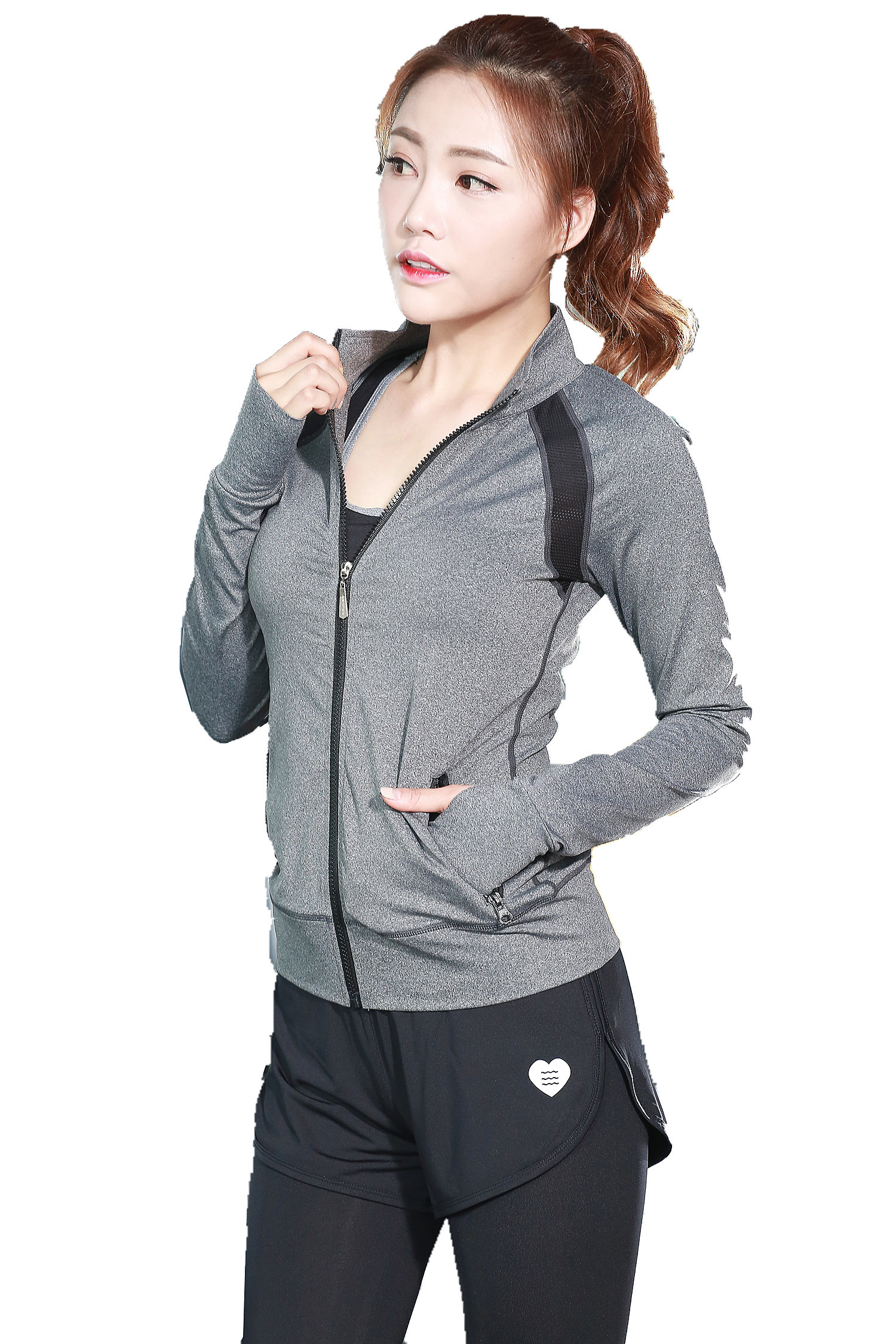 CPG Global Multi-Color Breathable 3 Pieces Sets Long Sleeves Gym Running Racerback Sports Bra with Yoga Pants T1017