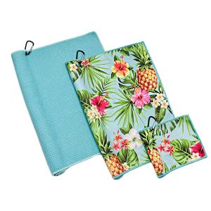 China Eco Dry Dual-Sided Performance Microfiber Waffle Golf Towel Custom Logo factory