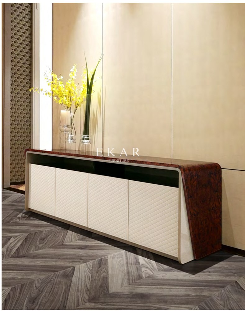 High Gloss Simple Modern Design Leather Tv Stand Cabinet W006H12B