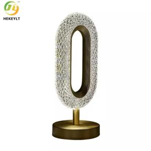 China 12cm Modern Bedside Lamps Bedroom Ovated Gold Acrylic Metal Led factory