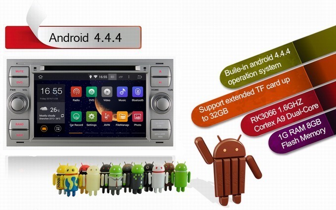 Ouchuangbo Android 4.4 3G Wifi DVD Playe for Ford Galaxy /Escape /Fiesta GPS Sa Nav Multim