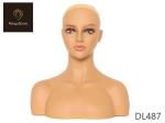 W14.6" Pvc Mannequin Head With Shoulders African American Face