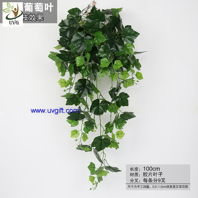 UVG interior decoration 1 meter green hanging faux ivy with plastic vine leaves for sale CHP01