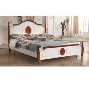 China Countryside Style King Size Double Wooden Bed factory