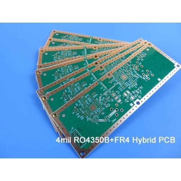 China Hybrid PCB Rogers RO4350B and  High Tg FR-4 4-Layer 1.0mm Mixed PCB on 4mil RO4350B and 0.3mm FR-4 factory