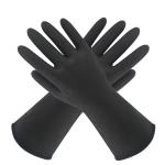 OEM Chemical Proof Black Latex Long Gloves Antistatic Fireproof