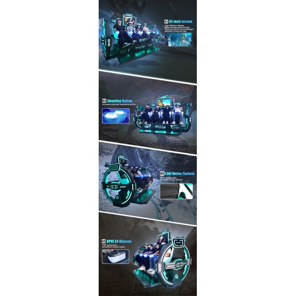 Factory 9D Motion VR Cinema Simulator Chair 4 Seats Commercial Indoor Outdoor Amusement Use