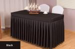 blue Washable 100% Polyester Restaurant Table Skirt