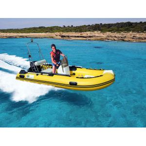 China Deep V Fiberglass Rib Rigid Hull Inflatable Boat With With Console / Steering System factory