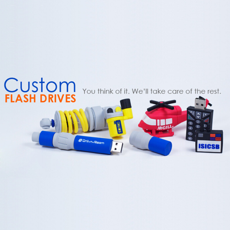 Customized USB Flash Drive for Any Shape and Unique Design, FREE Desgin for Virtual 2D/3D Artwork!