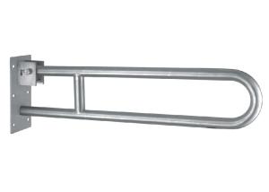 China Stainless steel 304 Material bathroom Inox Brush Finished Disabled Toilet U Shaped rail Wall Mounted Swing Up Grab Bars factory